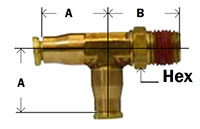 Push In Swivel male Run Tee Diagram